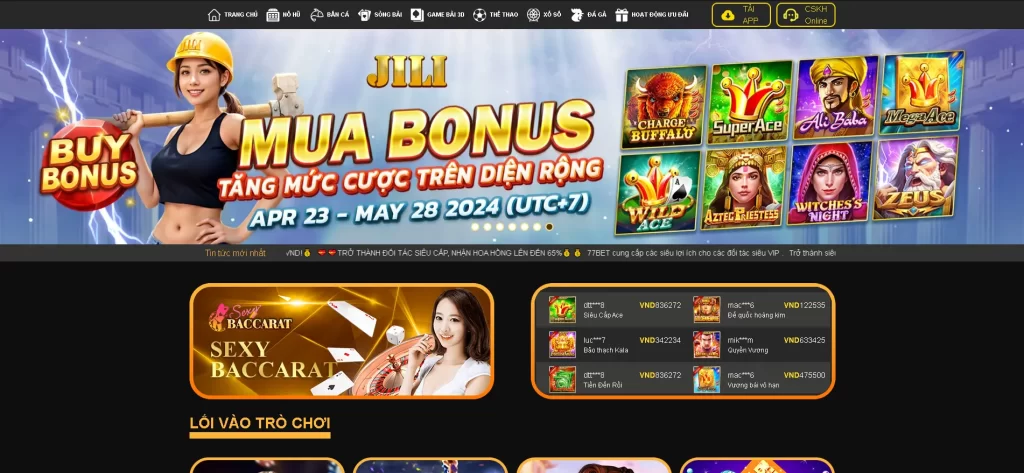 Sơ đồ giao diện 77bet